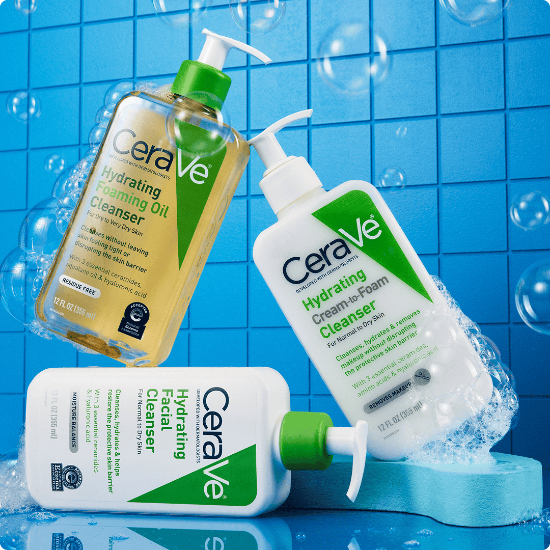 2025 Cerave luxe brand hydrating foaming cleanser essentials ceramides amino acids hyaluronic acid