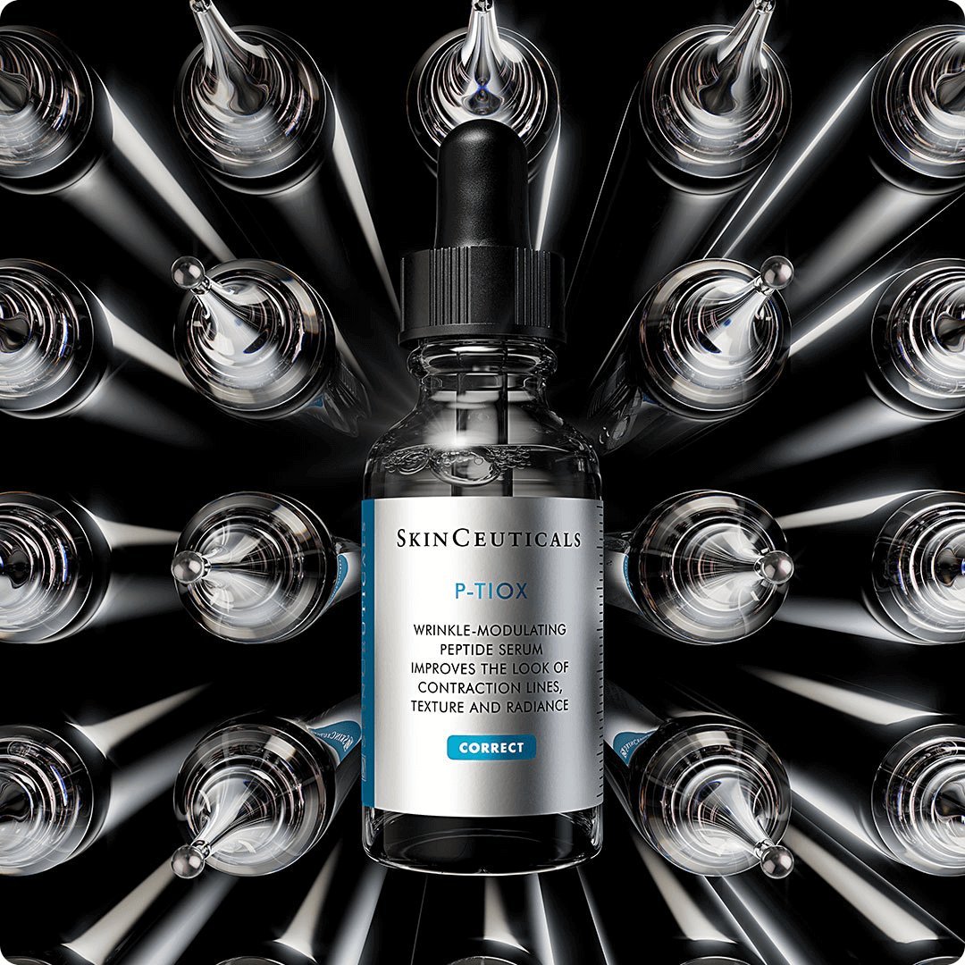 2025 Skincecuticals luxe brand P tiox wrinkle modulating peptide serum black bottle