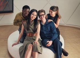 L Oreal 4 the Youth Young people sitting on couth at Le Visionaire