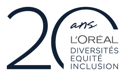 Logo von Loreal für 20 Jahre Diversität, Gleichberechtigung und Inklusion