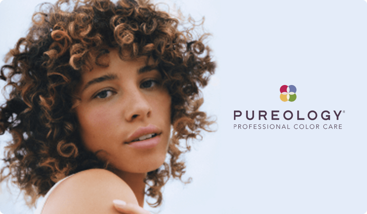 2025 luxe brand professional products division pureology woman with curly colored hair